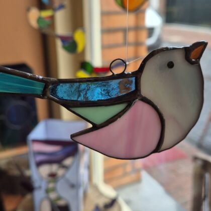 Vogeltje Tiffany grijs kopje
